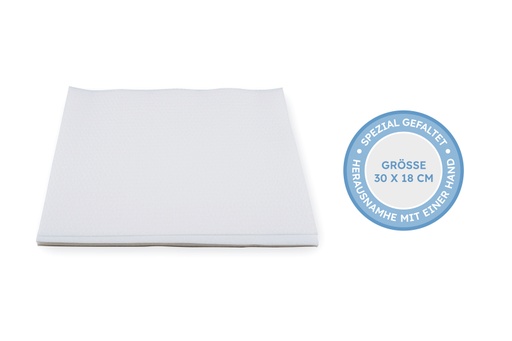 ROMULSIN Hygiene Waschtuch/Intimtuch, 100% Zellstoff, ultra weich,  30x18 cm Spenderbox 100 Stk.