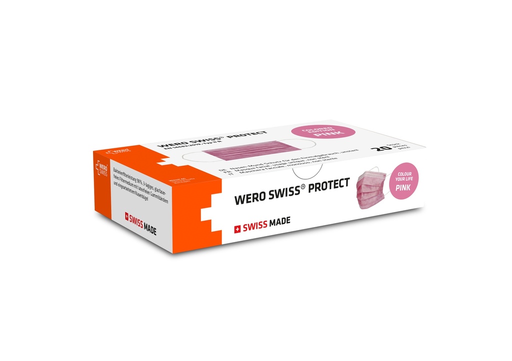 WERO SWISS© Protect Typ IIR Maske, Pink, 20 Stk.
