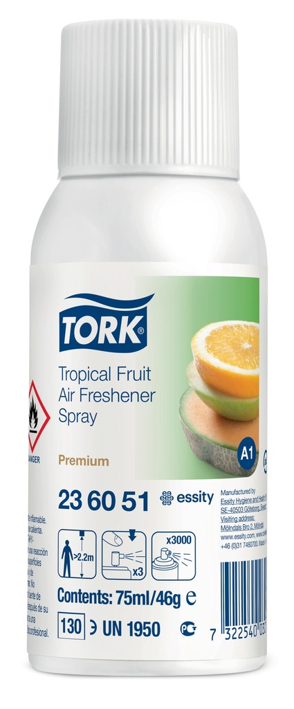 Tork, Lufterfrischer-Spray, 75 ml, A1, Fruchtduft, 236051, 1x12 Stk.
