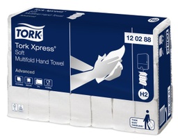 Tork Xpress® Multifold Handtücher, Advanced, 120399, 34x21, 2lg, weiss, 21x 136 Stk.= 1 Karton