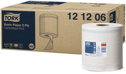 Tork, Standard Papierwischtücher, Midi, 2-lagig, 121206, Innenabrollung, 6 x 160 m