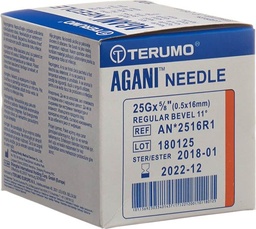 Einmalkanüle, TERUMO Agani, 25G orange, 0.5 x 16 mm, Box à 100 Stk