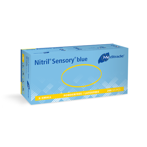Nitril Sensory blue, Untersuchungshandschuh aus Nitril, BLAU, puderfrei, XS, 200 Stk.