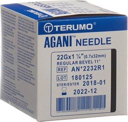 Einmalkanüle, TERUMO Agani, 22G Schwarz, 0.7 x 38 mm, Box à 100 Stk