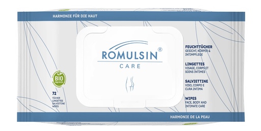 Romulsin Care Feuchttücher für Gesicht, Körper & Intimpflege, 72 Stk.