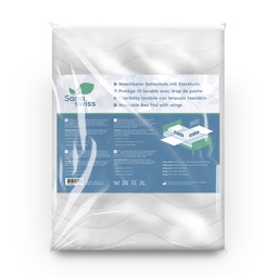 sana.swiss Bed Pad, Textile Bettschutzauflage, 85 x 90 cm + 2x45cm, waschbar mit Stecktuch/flaps