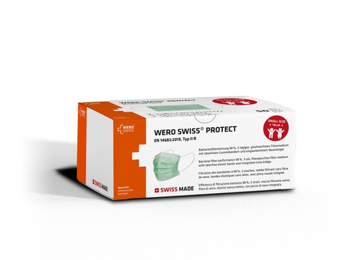 [400000N] WERO SWISS© Protect Type IIR SMALL SIZE Mask, green, 50 pcs.