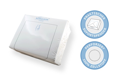 [420010N] ROMULSIN panno per lavarsi/ salvietta intima/ salvietta morbida, 100% cellulosa, ultra morbida, 30x18 cm scatola dispenser 100 pz.