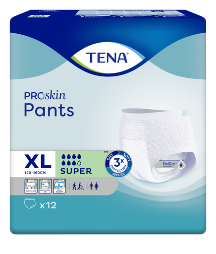[432025N] TENA Pants Super Proskin,  120-160 cm,  XL, 12 Stk.