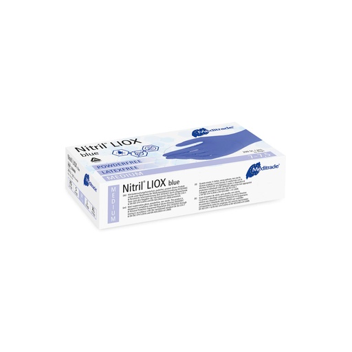 [470001N] Nitril® LIOX, gant d'examen antimicrobien en nitrile, BLEU, non poudré, Medium (7-7,5), 200 pcs.