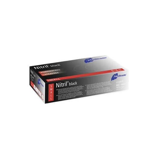 [470008N] Nitril® Black, examination glove nitrile, powder-free, black Small (6-6.5), 100 pcs.