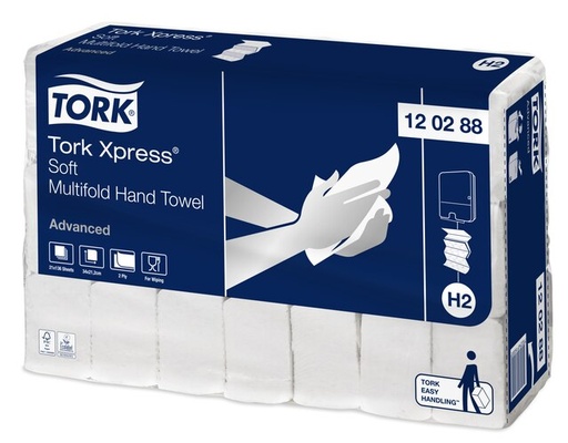 [700015N] Tork Xpress® Multifold Hand Towels, Advanced, 120399, 34x21, 2lg, white, 21x 136 pcs.= 1 box
