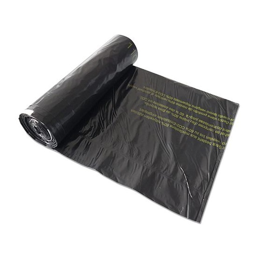 [720014N] Sacs à ordures avec lien coulissant, 110 lt, (48my), noir, 80% matière recyclée, 70x1100x50 mm, 20 x 10 pcs.