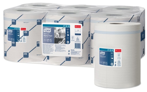 [700218N] Tork Reflex™ Essuyeurs en papier, 473242, M4 Déroulement intérieur Système ReflexTM, 300 m
