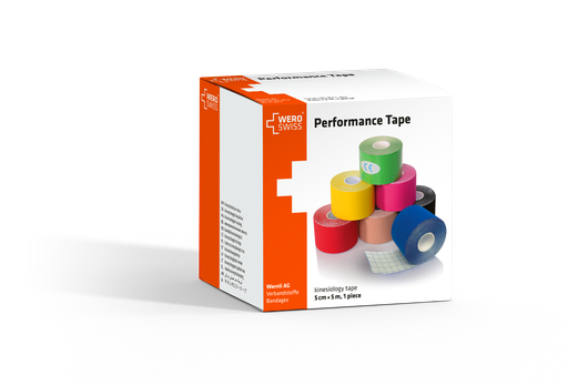 [400054N] WERO SWISS© red Performance Kinesiotape, 5cmx5m