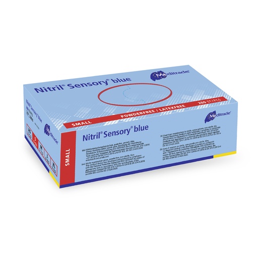 [470100N] Nitrile Sensory blue, examination glove made of nitrile, BLUE, powder-free, Small, 200 pcs.