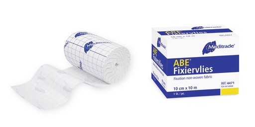 [400401N] Fixation fleece ABE©, 10cm x 10m, self-adhesive, made of white non-woven fabric, box 1 piece