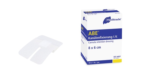 [400516N] ABE© Fixation de canule, stérile, 8 x 6 cm, boîte 50 pcs.