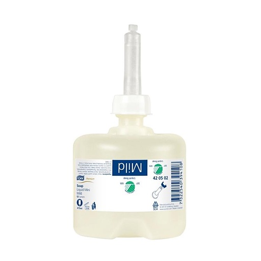 [700034N] Tork, mini-savon liquide doux, 420502, Premium, 475 ml par bouteille, S2, 457 ml