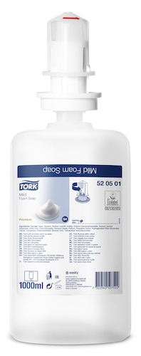 [700037N] Tork, sapone a schiuma delicata, 520501, Premium, 1 litro per flacone, S4, 1l