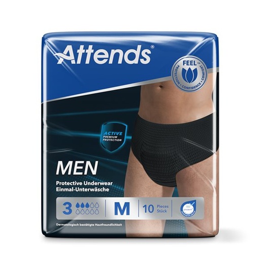 [430015-1N] Attends for Men 3, Protective Pants, M black, 10 pcs.