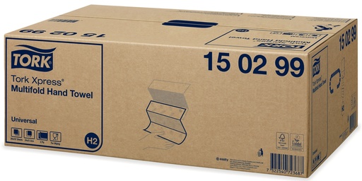 [700209-1N] Tork Xpress® Multifold Hand Towels, 150299, Universal, H2, 23.4 x 21.3cm, White, 2pcs, 20x237 pcs.