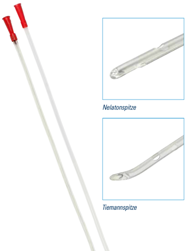 [480074N] GHC Cathéter à usage unique pour hommes CAREFLOW, CH20, 40 cm, en PVC, avec pointe de Tiemann