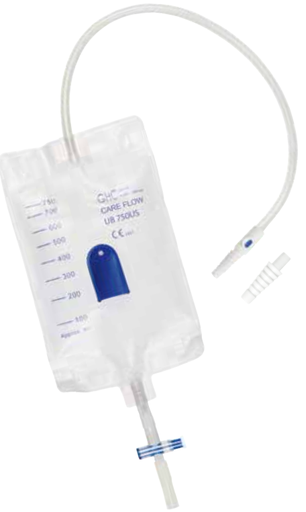 [480211N] GHC Beinbeutel CAREFLOW UB 750, 750ml, 30cm, steril, T-Ablauf mit Rückschlagventil