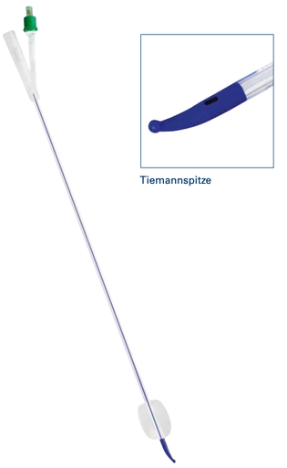 [480014N] GHC Katheter 2-Weg CAREFLOW, CH16, 40cm, aus Silikon mit Tiemannspitze