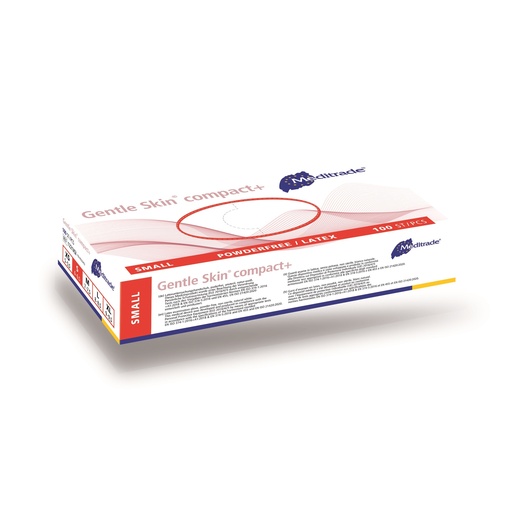 [470020-1N] Gentle Skin® compact+, Latex Handschuh, puderfrei, weiss, Small (6-6,5), 100 Stk.