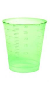 [440022E] Medibecher, grün, transparent, graduiert bis 30 ml, Box à 75 Stk. 